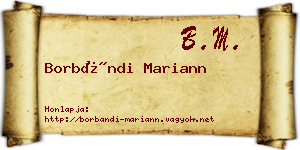 Borbándi Mariann névjegykártya