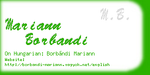 mariann borbandi business card