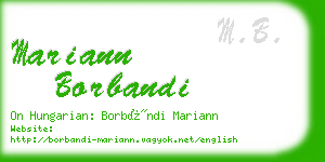 mariann borbandi business card